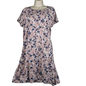 J Jill Dress Womens M‎ Pink Floral Stretch Dress